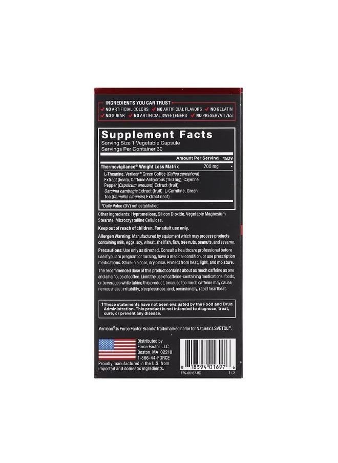LeanFire Fast Acting Weight Loss Formula 30 Vegetable Capsules