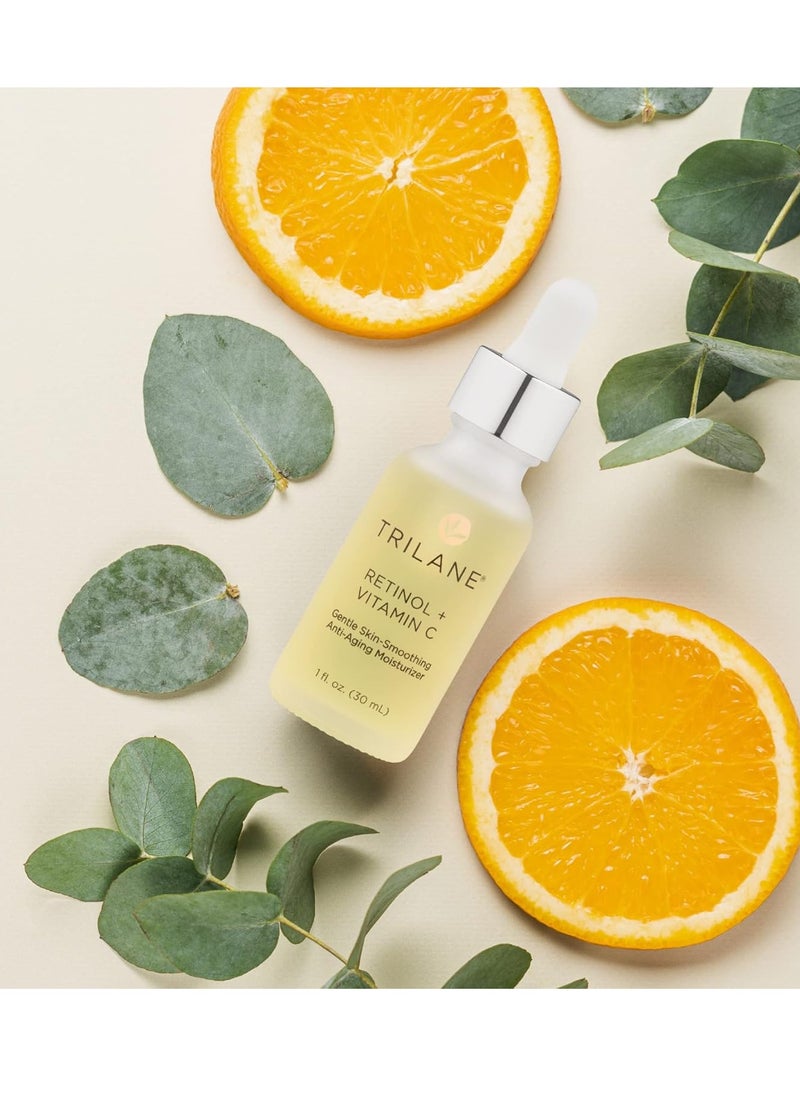 Trilane Retinol + Vitamin C with Squalane, Visibly Reduces the Signs of Aging for Softer, Smoother, More Radiant Skin with Zero Irritation, 1 fl. oz.
