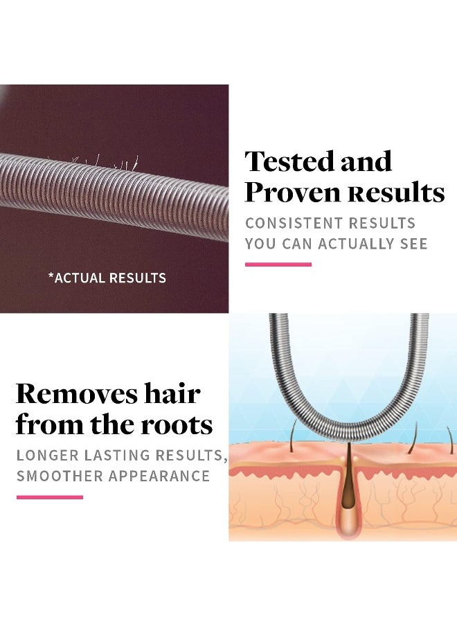 Facial Hair Remover - The Original Hair Removal Spring For Women. Removes Hair From Upper Lip, Chin, Cheeks And Neck. 100% Stainless Steel.