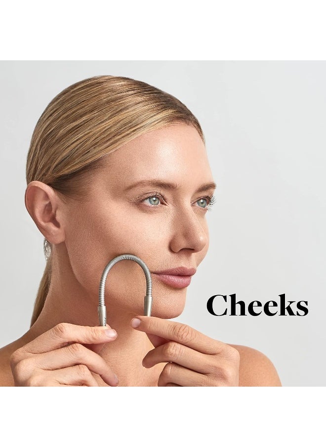 Facial Hair Remover - The Original Hair Removal Spring For Women. Removes Hair From Upper Lip, Chin, Cheeks And Neck. 100% Stainless Steel.