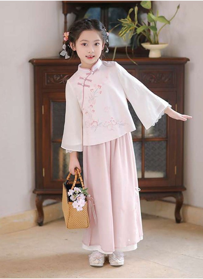Chinese Traditional Style Toddler Summer Chiffon Girls' Clothing - Elegant and Cultural Chiffon Outfits for Little girl Princesses