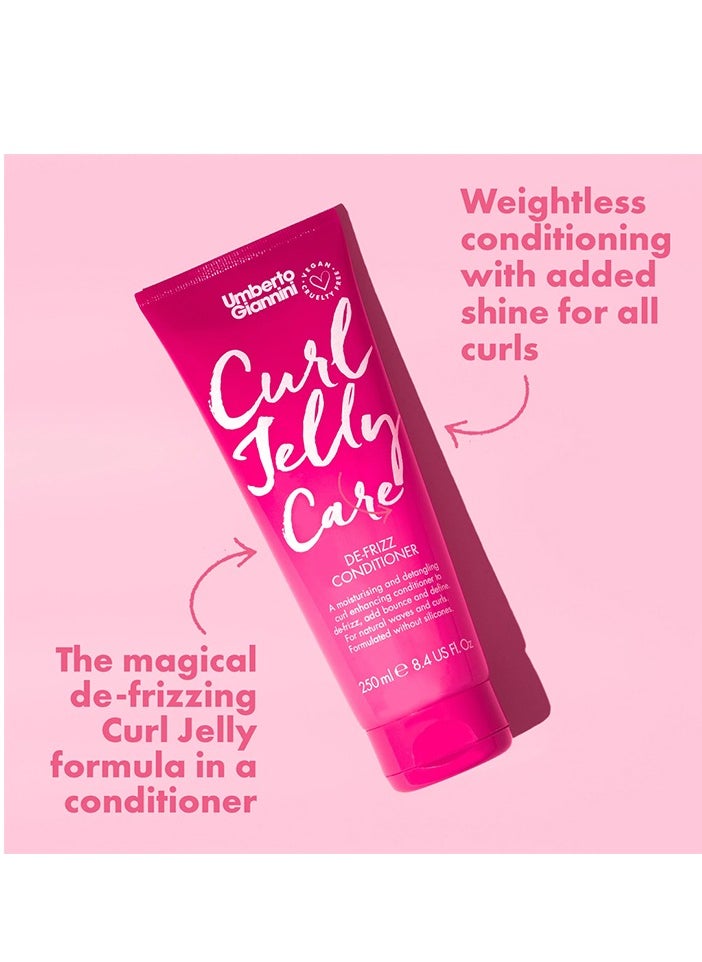 Umberto Giannini Curl Jelly Care, Vegan & Cruelty Free De-Frizz Conditioner for Curly or Wavy Hair, 250 ml
