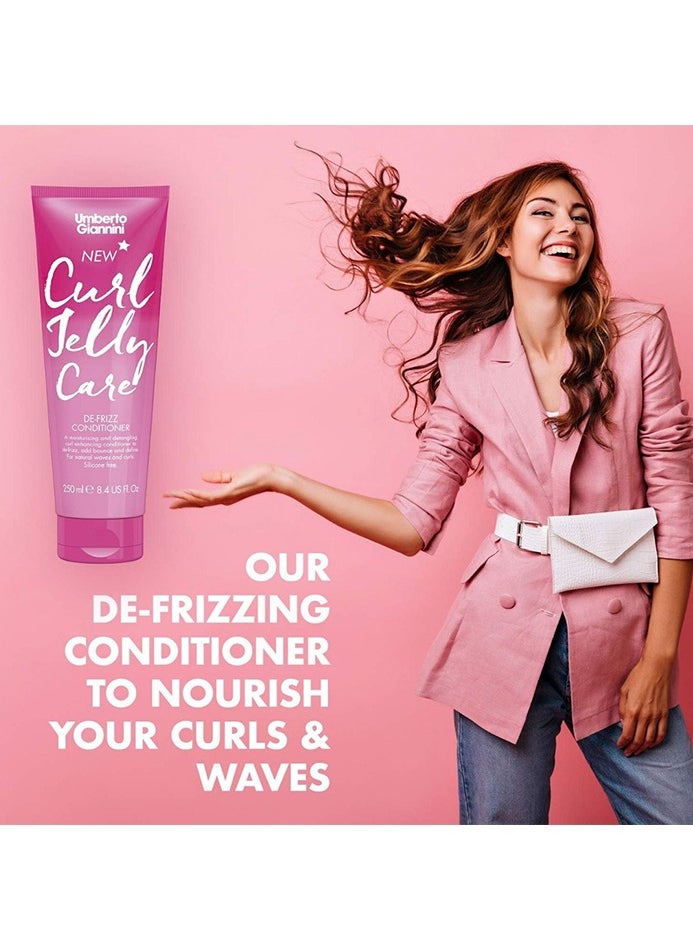 Umberto Giannini Curl Jelly Care, Vegan & Cruelty Free De-Frizz Conditioner for Curly or Wavy Hair, 250 ml