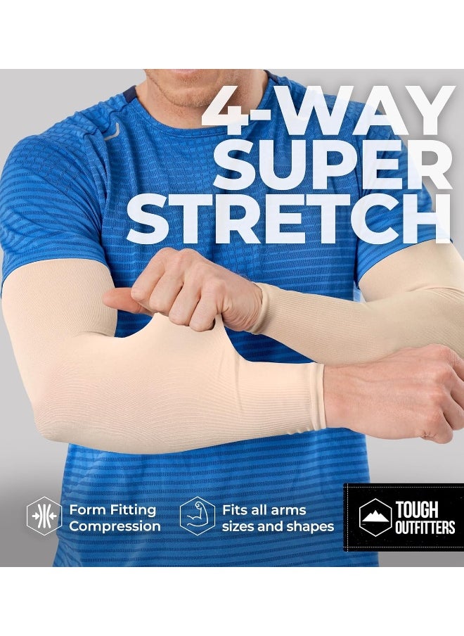 Tough Outdoors Sun Protection Sleeves - UV Arm Sleeves for Men and Women - Golf Cooling Arm Sleeves - Baseball Sun Sleeves