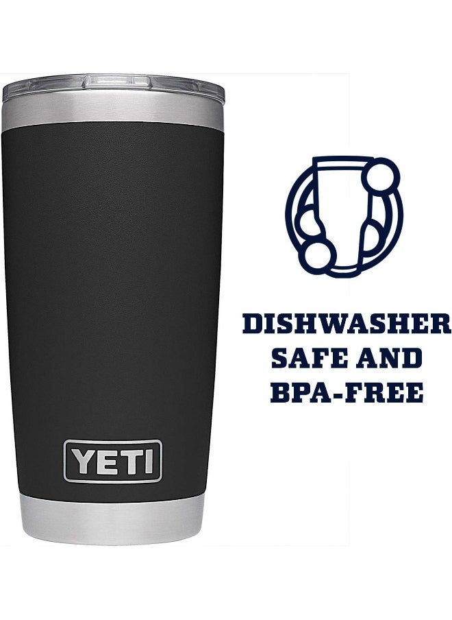 YETI Rambler 20 oz Tumbler, Stainless Steel, Vacuum Insulated with MagSlider Lid, Black