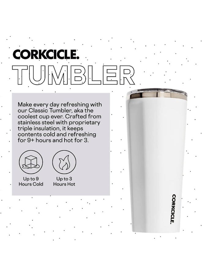 Corkcicle Classic Triple Insulated Coffee Mug with Lid, Gloss White, 24 oz – Stainless Steel Travel Tumbler Keeps Beverages Cold 9+hrs, Hot 3hrs – Cupholder Friendly Travel Coffee Tumbler
