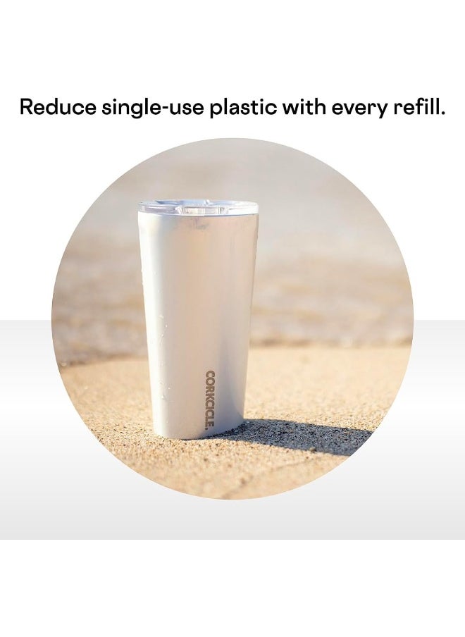 Corkcicle Classic Triple Insulated Coffee Mug with Lid, Gloss White, 24 oz – Stainless Steel Travel Tumbler Keeps Beverages Cold 9+hrs, Hot 3hrs – Cupholder Friendly Travel Coffee Tumbler