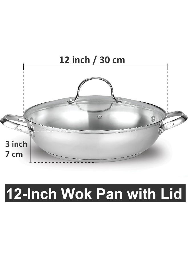 Cooks Standard 02502 Classic Everyday Chef Stir Fry Pan 30cm/12-inch Silver