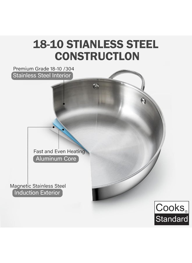 Cooks Standard 02502 Classic Everyday Chef Stir Fry Pan 30cm/12-inch Silver