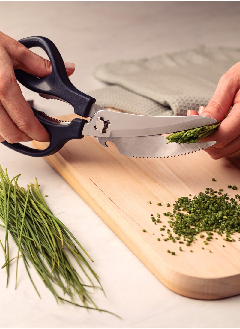 Since 1911,Made in Brazil- Supercort 8 Inches Kitchen Scissors with Stainless Steel Blades and Black Polypropylene Handles, 25919168