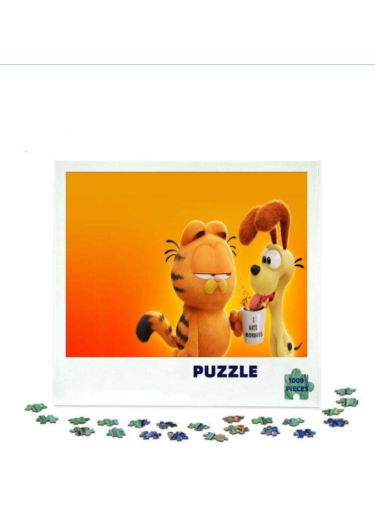 1000-Piece Colorful Garfield and Odie Puzzle