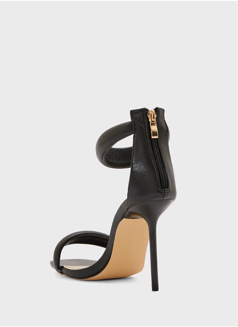 Padded Straps High Heel Stiletto Sandal