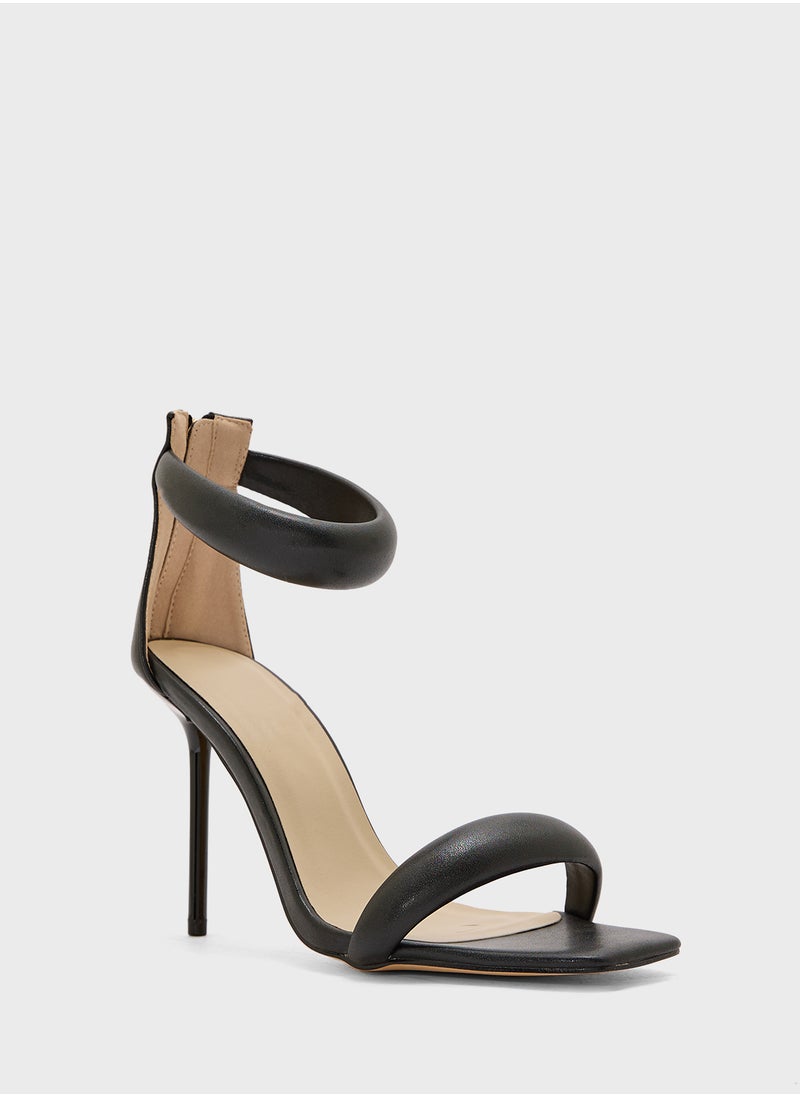 Padded Straps High Heel Stiletto Sandal