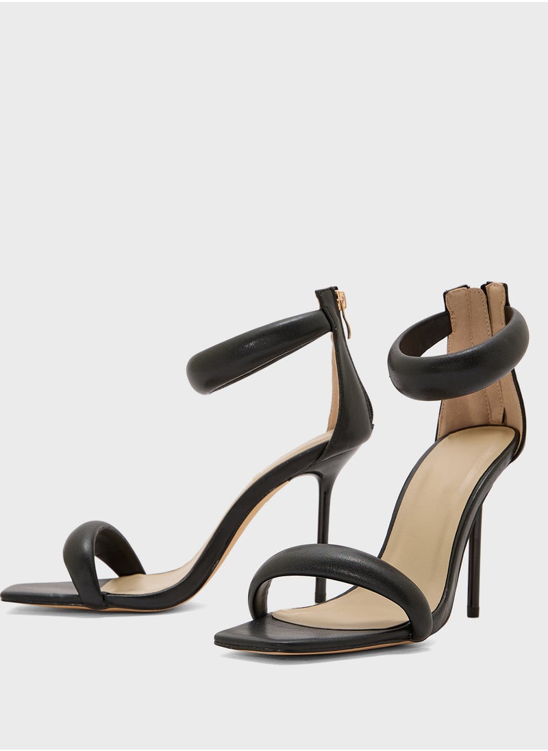 Padded Straps High Heel Stiletto Sandal
