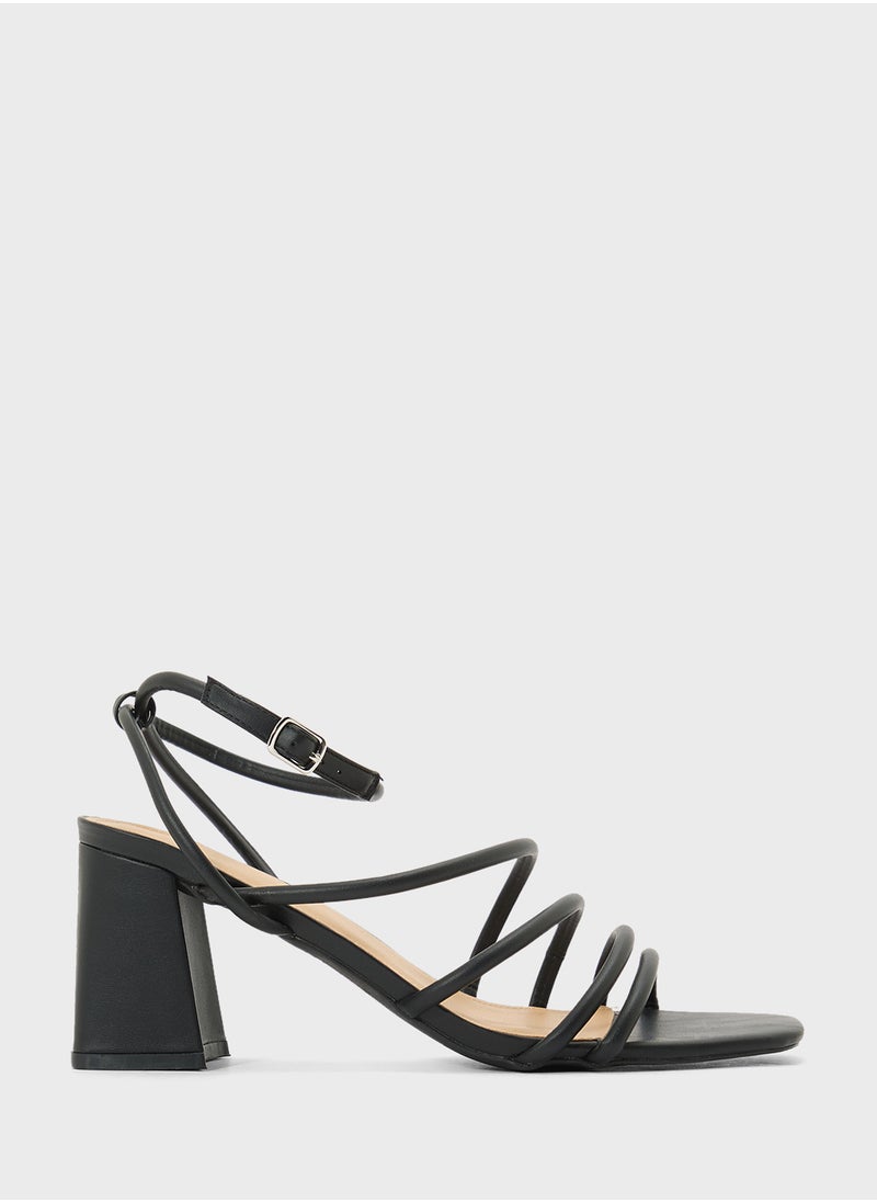 Multi Strap Ankle Strap Heel Sandal