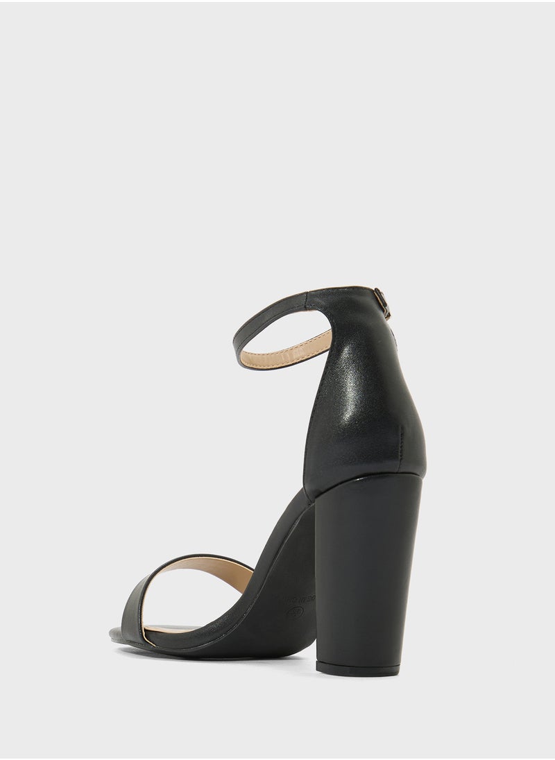 Ankle Strap High Block Heel Sandal