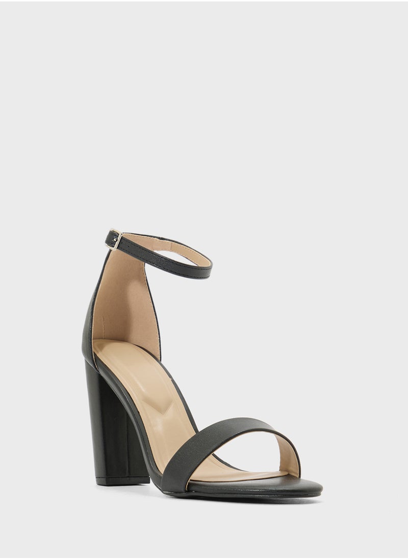 Ankle Strap High Block Heel Sandal
