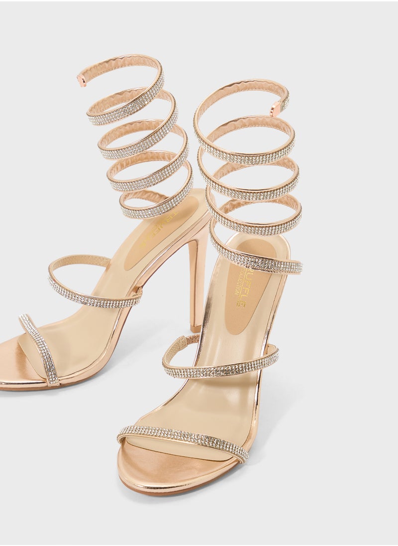 Wrap Aroun Stiletto High Heel Sandal