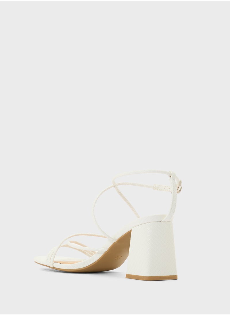 Flaire Block Heel Multi Strap Ankle Strap Block Heel Sandal
