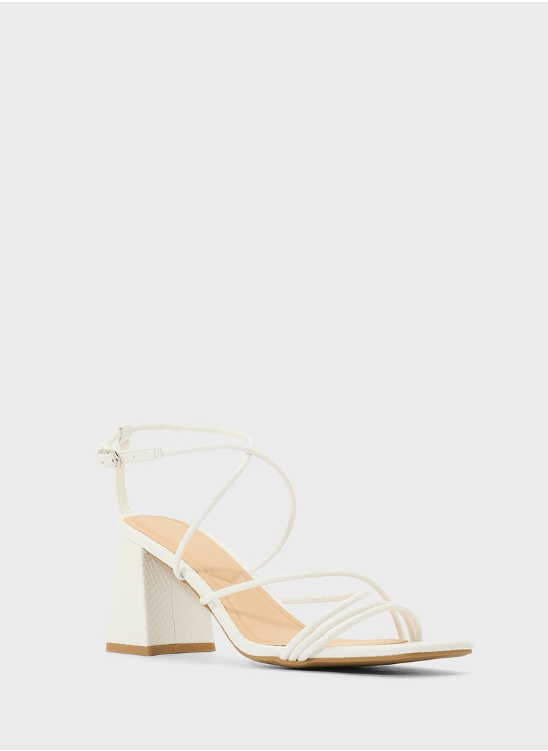 Flaire Block Heel Multi Strap Ankle Strap Block Heel Sandal