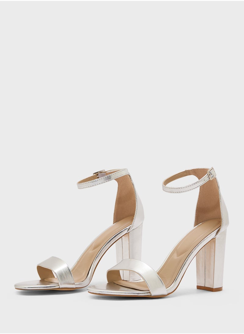 Ankle Strap High Block Heel Sandal