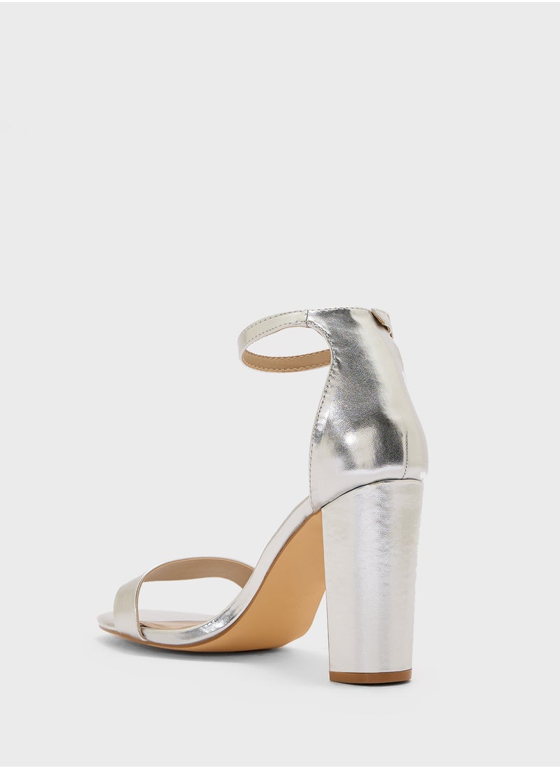 Ankle Strap High Block Heel Sandal