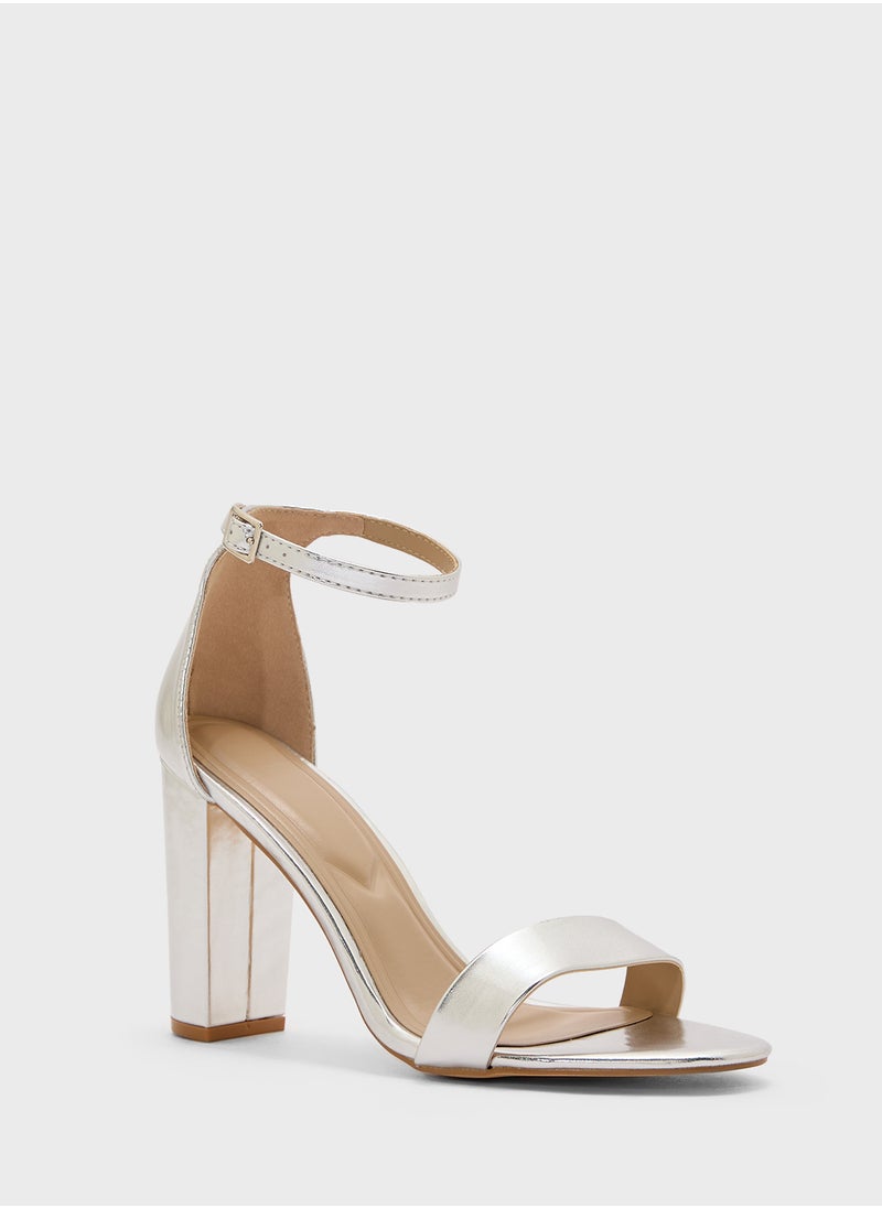 Ankle Strap High Block Heel Sandal