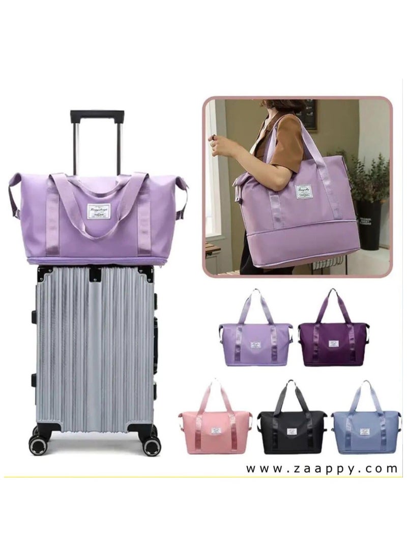 Suitcase Medium 24 Inch Unbreakable PP Hard Shell Lightweight Durable Trolley Checked Luggage with Double Spinner Wheels + Carry On Travel Duffels Bag Set