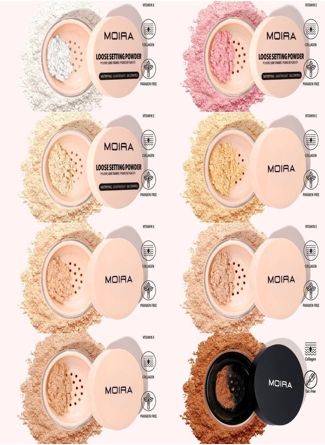 MOIRA Set & Perfect Loose Setting Powder – 02: Banana, Ultra-Fine, Lightweight Formula for All Skin Tones, Shine-Control, Matte Finish, Blurring Effect, Long-Lasting Wear, Vegan & Cruelty-Free, 0.53 oz