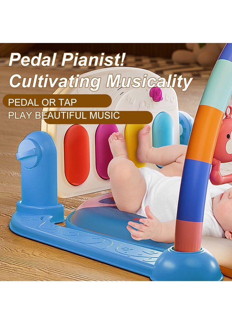 Baby Play Mat Baby Gym,Funny Play Piano Tummy Time Baby Activity Mat with 5 Infant Sensory Baby Toys, Music and Lights Boy & Girl Gifts for Newborn Baby