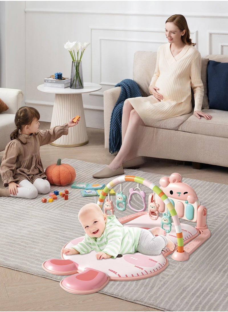 Baby Gyms Play Mats Musical Activity Center Baby Piano Gym Mat Tummy Time Padded Mat for Newborn Toddler Infants