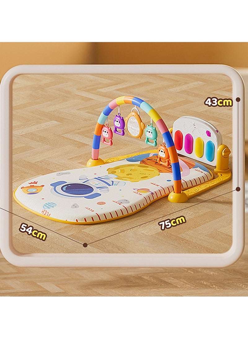 Baby Play Mat Baby Gym,Funny Play Piano Tummy Time Baby Activity Mat with 5 Infant Sensory Baby Toys, Music and Lights Boy & Girl Gifts for Newborn Baby