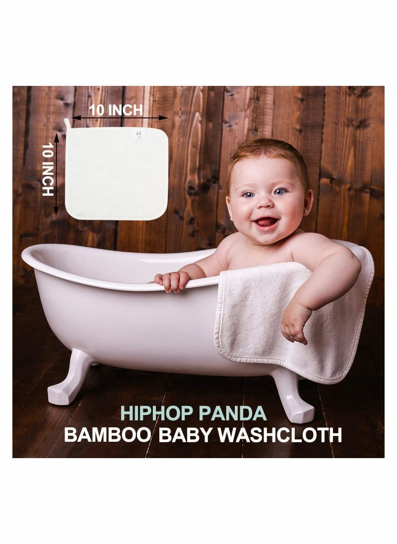 Hypoallergenic Bamboo Baby Washcloths - 2 Layer Ultra Soft Absorbent Towel Newborn Bath u0026 Face for Delicate Skin Boy Girl Shower Gift (6 Pack)