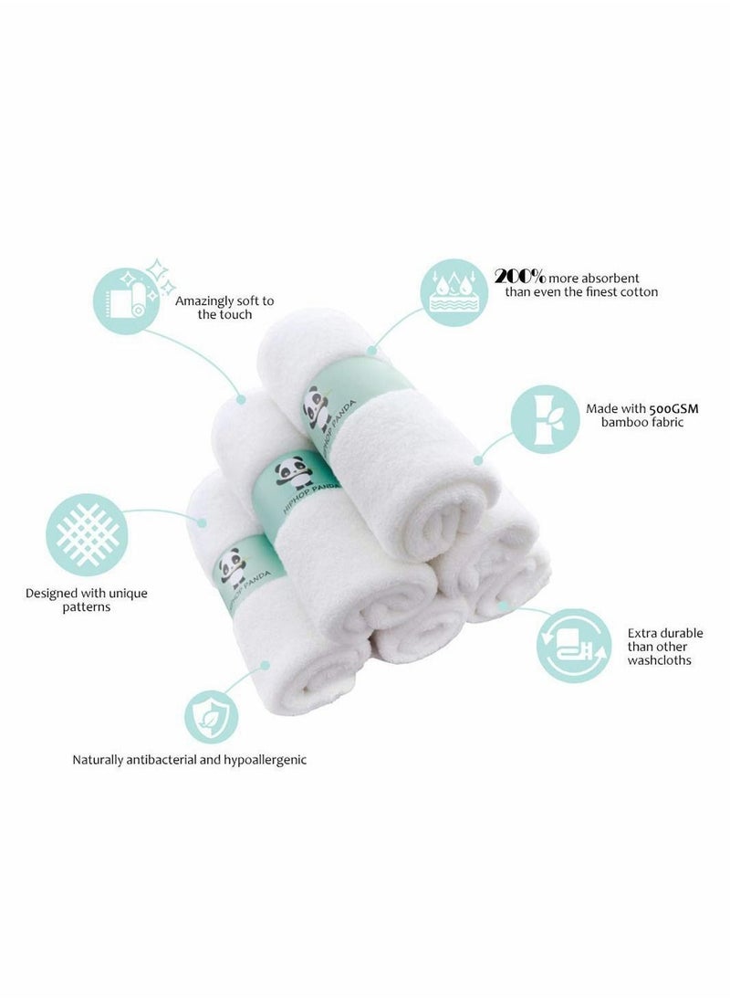 Hypoallergenic Bamboo Baby Washcloths - 2 Layer Ultra Soft Absorbent Towel Newborn Bath u0026 Face for Delicate Skin Boy Girl Shower Gift (6 Pack)