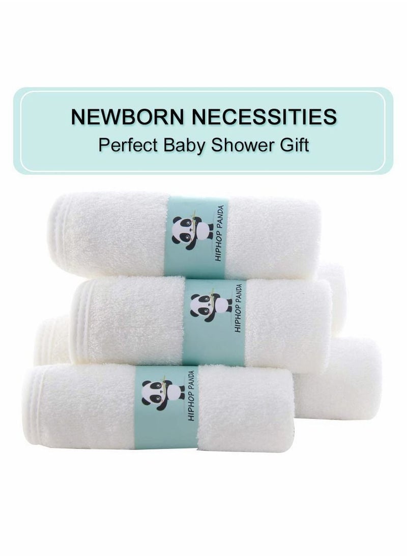 Hypoallergenic Bamboo Baby Washcloths - 2 Layer Ultra Soft Absorbent Towel Newborn Bath u0026 Face for Delicate Skin Boy Girl Shower Gift (6 Pack)