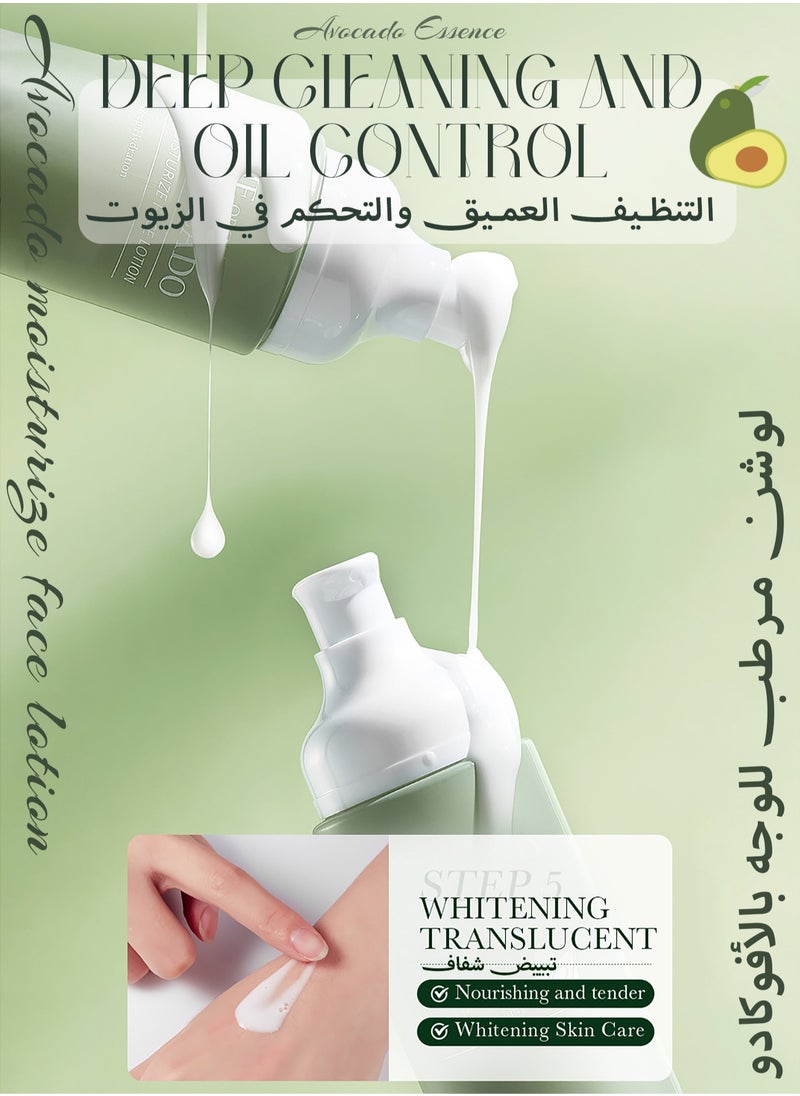 Organic Avocado Skincare Set, 6 In 1 Skincare Gift Set With Facial Cleanser, Face Serum, Face Cream, Eye Cream, Toner & Lip Balm, Anti-Aging Skin Care Kit For Women, Birthday Gifts Set For Teen Girls