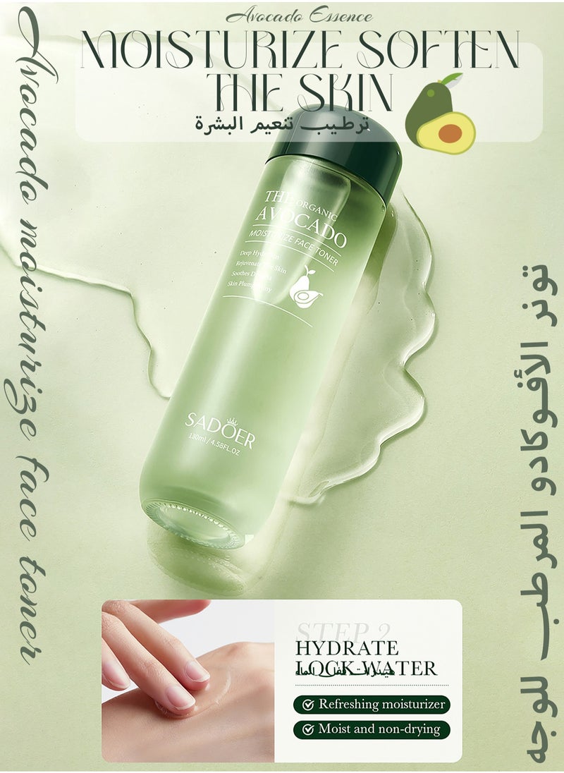 Organic Avocado Skincare Set, 6 In 1 Skincare Gift Set With Facial Cleanser, Face Serum, Face Cream, Eye Cream, Toner & Lip Balm, Anti-Aging Skin Care Kit For Women, Birthday Gifts Set For Teen Girls