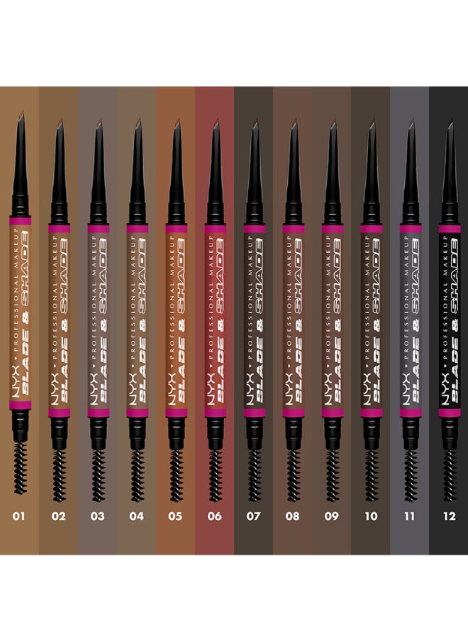Blade And Shade Dual Edged Brow Pencil Up to 16HR wear Smooth-glide pigment Chocolate