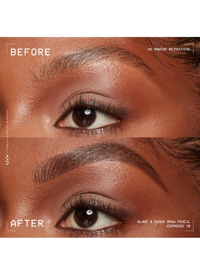 Blade And Shade Dual Edged Brow Pencil Up to 16HR wear Smooth-glide pigment Espresso