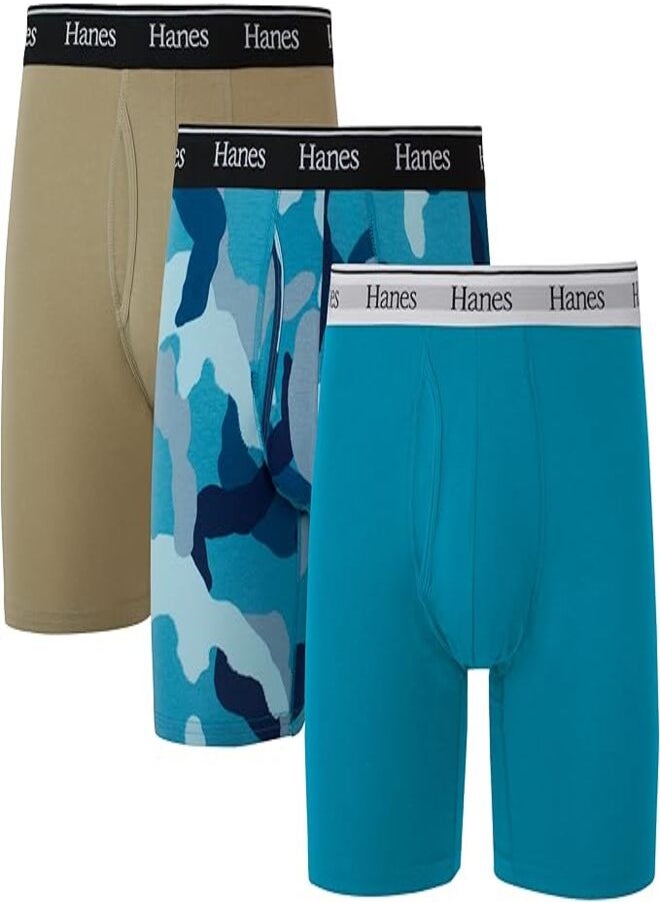 Hanes Originals Men’s Boxer Briefs , Stretch Cotton Moisture-Wicking Underwear, Modern Fit Low Rise, Multipacks