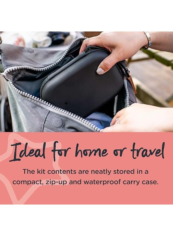 Tommee Tippee Baby Healthcare and Grooming Kit, 9x Essential Newborn Care Items for Home and Travel, Wipe-Clean and Waterproof Travel Case