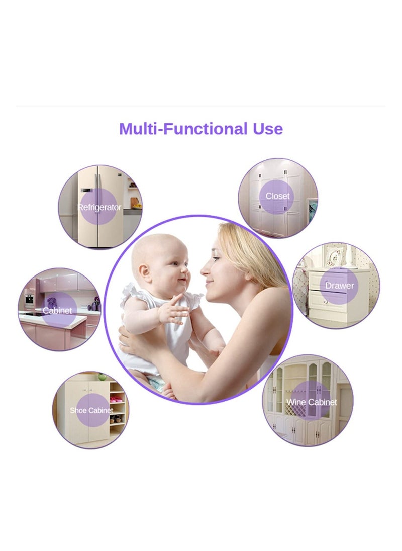 Cabinet Locks for Babies 6 Pack Baby Proofing Safety Child Cabinets Fridge Kids Strong Adhesive No Drilling Durable Multifunctional Furniture Kitchen