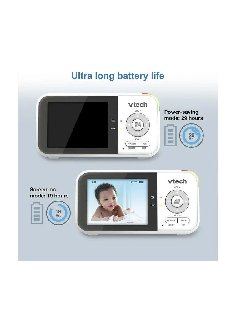 Vm819 Baby Monitor, 2.8 Inch Screen, Night Vision, 2 - Way Audio, Temperature Sensor And Lullabies, Secure Transmission No Wifi