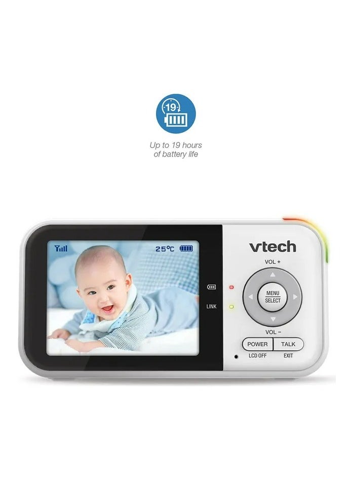 Vm819 Baby Monitor, 2.8 Inch Screen, Night Vision, 2 - Way Audio, Temperature Sensor And Lullabies, Secure Transmission No Wifi