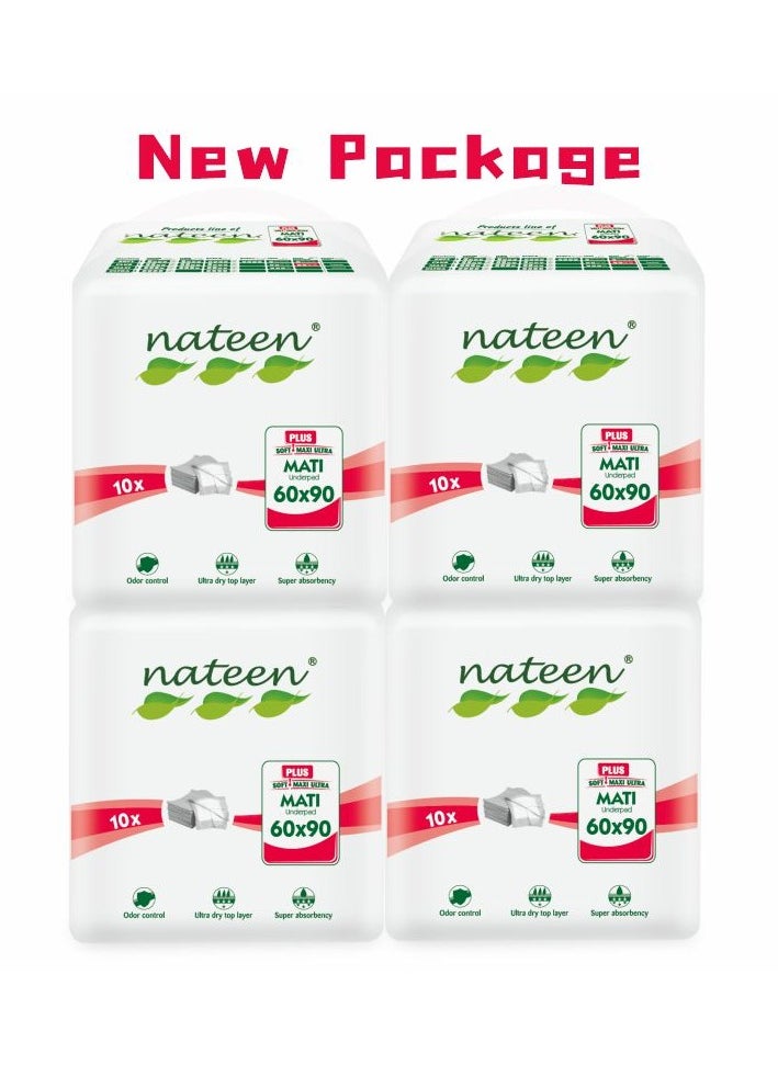 Disposable Underpads,60 x 90 cm,40 Pcs Incontinence Pads,Diaper Changing Mats for Baby,High Absorbency Bed Pads,Mattress Protector Pads.