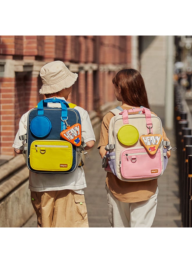 Babycare - ErgoFit Heavy Kid's Backpack, Ergonomic School Bag – Pink, 15-Inch, Lightweight, Durable, Padded Straps, BPA-Free, Breathable Back Panel, Water-Resistant, Spacious Compartments, Zipper Closure, School Essentials Organizer, Ideal for Kids, Shock-Absorbing Base, Comfortable Fit, Daily Use