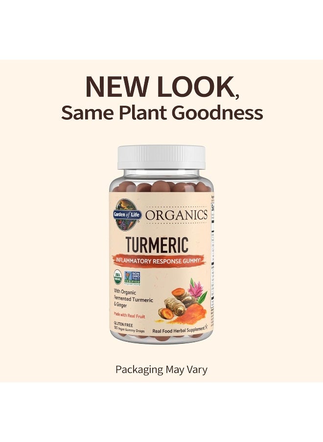 Garden of Life Mykind Organics Turmeric Inflammatory Response Gummy - 120 Real Fruit Gummies For Kids & Adults, 50Mg Curcumin (95% Curcuminoids), No Added Sugar, Organic, Non-GMO, Vegan & Gluten Free
