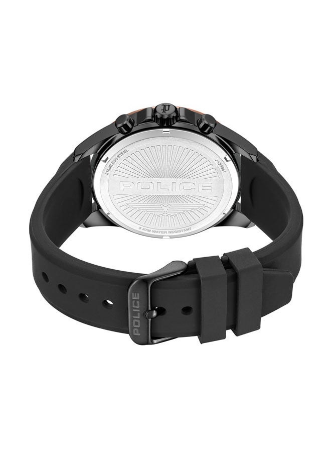 Men's Motion 45mm Multifunction Watch with Black Honeycomb Texture Dial, IP Rose Gold Topring & Silicone Strap