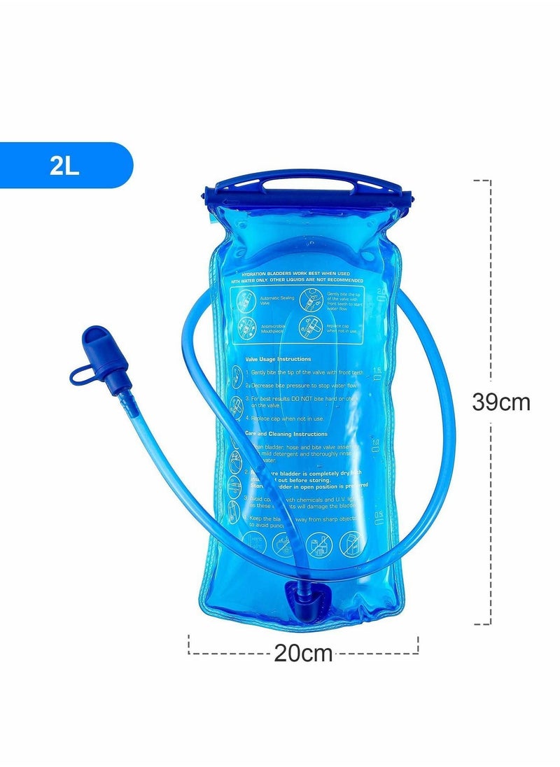Hydration Bladder, Water Bladder BPA Free, 2 Liter Large Opening Reservoir, Leak Proof Military Storage Bag for Cycling Hiking Camping Biking Running