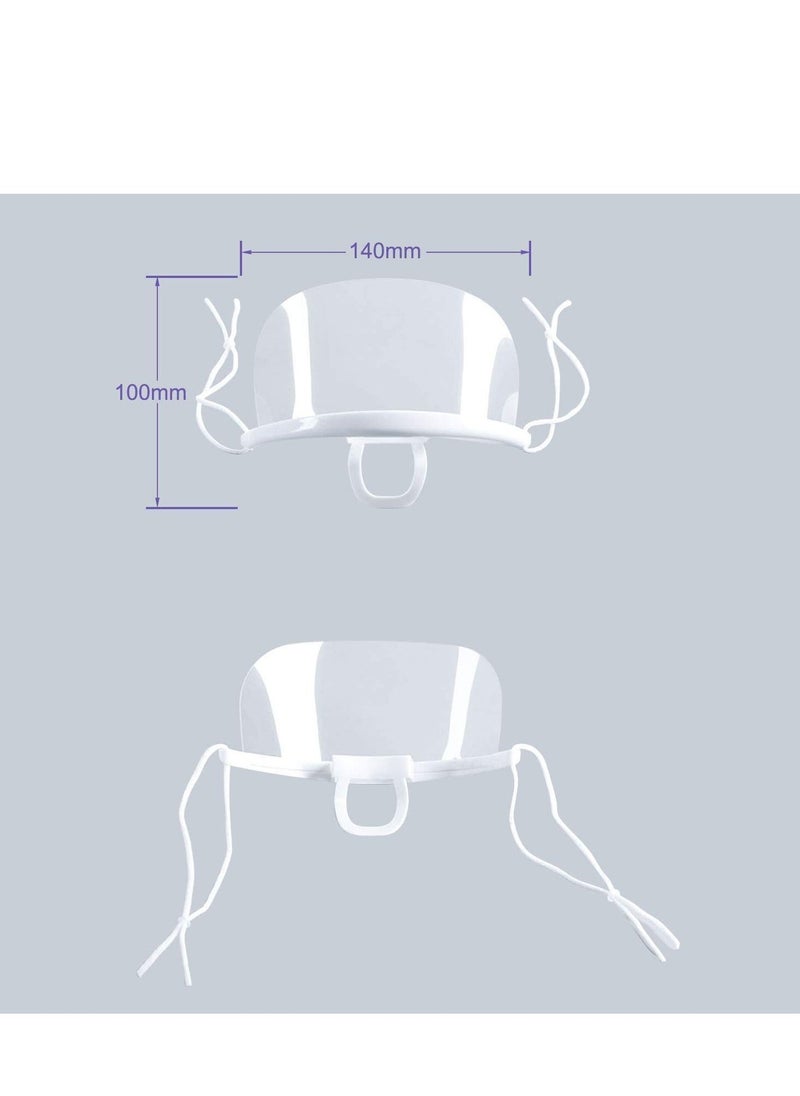 10 Pieces Face Mouth Protection Transparent Plastic Shield Reusable Food Cover Easy to Clean Men Women Anti-Fog and Anti Splash Catering for Hotel Kitchen